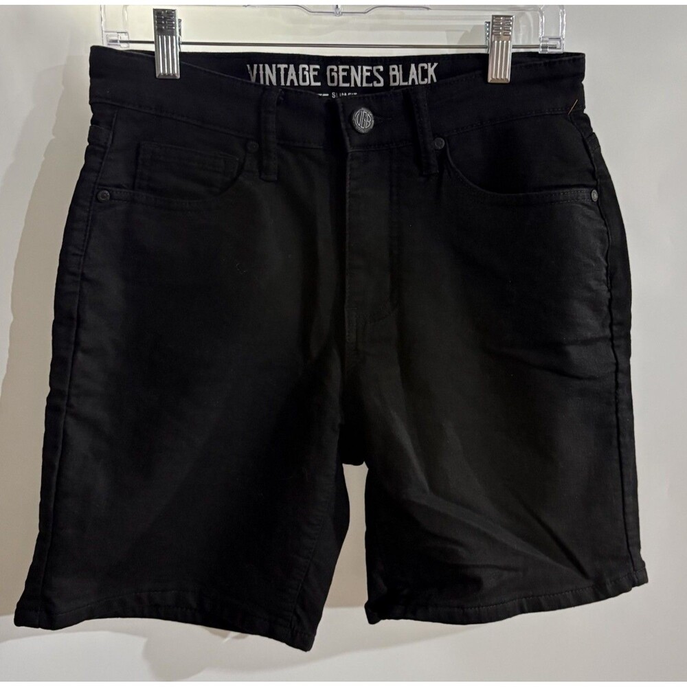 Vintage Genes Black Women's 26 Black Denim Bermuda Shorts Slim Fit 5-Pocket